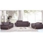 Ensemble Canapé 3 places et 2 places et fauteuil 1 place en cuir italien buffle ITALINA, chocolat avec surpiqure blanche Ensemble Canapé 3 places et 2 places et fauteuil 1 place en cuir italien buffle ITALINA, chocolat avec surpiqure blanche