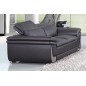 Ensemble Canapé 3 places et 2 places en cuir italien buffle ITALINA, noir avec surpiqure blanche Ensemble Canapé 3 places et 2 places en cuir italien buffle ITALINA, noir avec surpiqure blanche