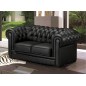 Fauteuil 1 place en cuir italien CHESTERFIELD, noir Fauteuil 1 place en cuir italien CHESTERFIELD, noir