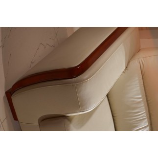 Canapé 3 places en cuir italien buffle RAVENA, beige