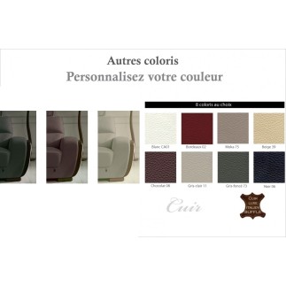 Canapé 2 places en cuir italien buffle RAVENA, couleur personnalisée