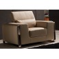 fauteuil 1 place en cuir italien buffle LUXY, beige