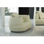 Fauteuil 1 place en cuir italien RICHMOND, écru Fauteuil 1 place en cuir italien RICHMOND, écru