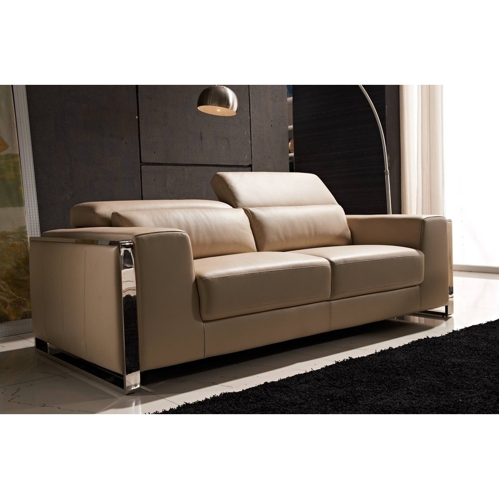 Canapé 2 places en cuir italien buffle LUXY, beige Canapé 2 places en cuir italien buffle LUXY, beige