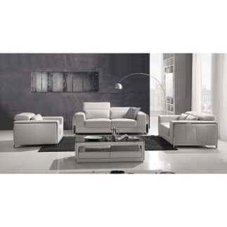 fauteuil 1 place en cuir italien buffle LUXY, blanc