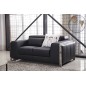 Ensemble Canapé 3 places et 2 places et fauteuil 1 place en cuir italien buffle LUXY, noir Ensemble Canapé 3 places et 2 places et fauteuil 1 place en cuir italien buffle LUXY, noir