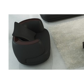 Fauteuil 1 place en cuir italien RICHMOND, noir
