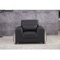 fauteuil 1 place en cuir italien buffle LUXY, noir fauteuil 1 place en cuir italien buffle LUXY, noir