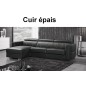 Canapé d'angle convertible en cuir EPAIS de buffle italien de luxe 5 places ANTHONY, NOIR, angle gauche. Commande personnalisée