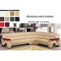 Canapé d'angle PIANA en cuir Prestige haut de gamme italien, Casanoti, BEIGE, angle droit vu de face, Personnalisé