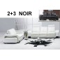 Ensemble de 2 canapés RELAXO: 3 places et 2 places cuir Prestige haut De gamme italien vachette Vénésetti : NOIR - Vénésetti,