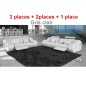 Ensemble Canapé 3 places canapé 2 places et fauteuil, en cuir supérieur luxe haut de gamme italien MONRELAX, GRIS CLAIR