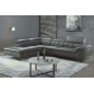 1er paiement de la commande XQ8F02190009, Canapé d'angle en cuir de buffle italien de luxe 5/6 places vida, gris foncé, angle ga