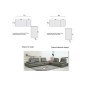 Canapé en cuir buffle italien de luxe PENTHOUSE, sur mesure personnalisé sur demande du client sans le pouf: 2 parties: 271 et 1
