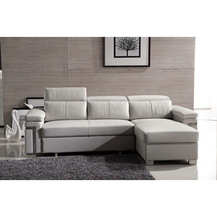 Paiement du solde de la commande S27U01041118 , Canapé d'angle convertible en cuir buffle italien 5 places, allure, blanc, angle