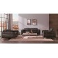 Ensemble Canapé 3 places et 2 places et fauteuil 1 place en cuir italien buffle VEGA, chocolat avec surpiqure blanche Ensemble Canapé 3 places et 2 places et fauteuil 1 place en cuir italien buffle VEGA, chocolat avec surpiqure blanche