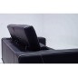 Ensemble Canapé 3 places et 2 places et fauteuil 1 place en cuir italien buffle VEGA, noir avec surpiqure blanche Ensemble Canapé 3 places et 2 places et fauteuil 1 place en cuir italien buffle VEGA, noir avec surpiqure blanche