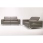 Ensemble Canapé 3 places et 2 places en cuir italien buffle VEGA, moka avec surpiqure blanche Ensemble Canapé 3 places et 2 places en cuir italien buffle VEGA, moka avec surpiqure blanche