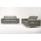 Ensemble Canapé 3 places et 2 places en cuir italien buffle VEGA, gris foncé avec surpiqure blanche Ensemble Canapé 3 places et 2 places en cuir italien buffle VEGA, gris foncé avec surpiqure blanche