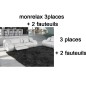 Ensemble canapé 3 places et 2 fauteuils, en cuir supérieur luxe haut de gamme italien monrelax, blanc, 6x sans frais, total 2296