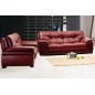 1er paiement de la commande, Ensemble oxford 2 pièces canapé 3 places + 2 places en cuir luxe italien vachette, couleur bordeaux