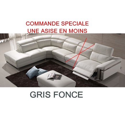 COMMANDE PERSONNALISEE SUR MESURE SUR DEMANDE DU CLIENT, Canapé d'angle relax en cuir buffle italien, de luxe RELAXINO, angle ga
