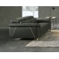 Ensemble Ensemble canapé 3 places et 2 places en cuir italien buffle GRANTI, couleur gris foncé et liseret gris clair Ensemble Ensemble canapé 3 places et 2 places en cuir italien buffle GRANTI, couleur gris foncé et liseret gris clair