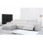 1er paiement de la commande composée de 4 canapés d'angle double relax en cuir de buffle italien de luxe 5 places BiRELAX, blanc