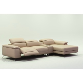 1er paiement de la commande: Canapé d'angle en cuir italien 5 places RELAXIA, beige , angle droit, 6x sans frais, total 2376,00