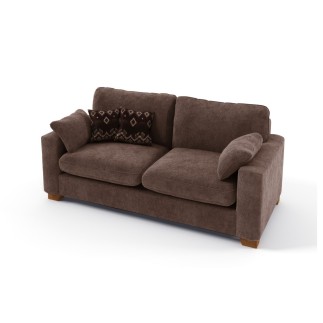 Canapé 2 places en tissu de qualité COSY, marron.