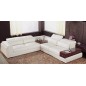 Canapé d'angle san francisco en cuir haut de gamme italien vachette vénésetti cuir supérieur luxe blanc n°781 angle inverse de l