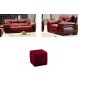 solde de paiement: Canapé 3 pièces et fauteuil 1 place Oxford en cuir luxe italien vachette bordeaux, et un pouf carré en cuir b