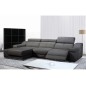 Solde de paiement de la commande: canapé d'angle double relax en cuir de buffle italien de luxe 5 places birelax, gris foncé, an