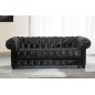 Canapé 3 places en 100% TOUT cuir italien CHESTERFIELD SELECT, noir Canapé 3 places en 100% TOUT cuir italien CHESTERFIELD SELECT, noir