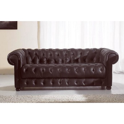 Solde paiement de la commande : Canapé 3 places en cuir italien CHESTERFIELD SELECT, chocolat, 3x sans frais, total 1258 €