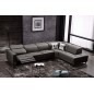 1er paiement de la commande 1X Canapé d'angle en cuir de buffle italien 7/8 places relaxzen, noir, angle droit, 6x sans frais, t