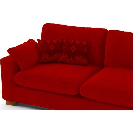 Canapé 3 places en tissu de qualité COSY, rouge.