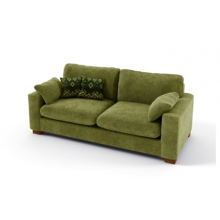 Canapé 3 places en tissu de qualité COSY, vert olive.