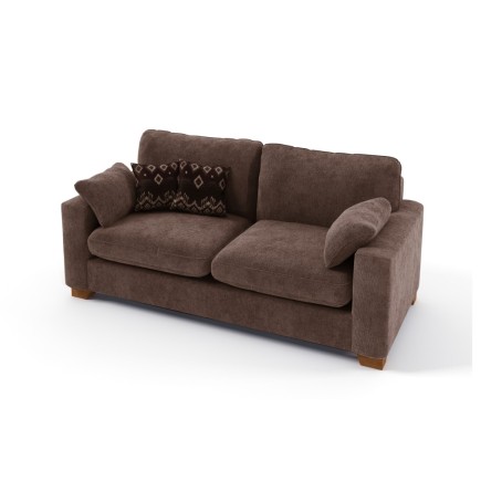 Canapé 2 places convertible en tissu de qualité COSY, marron.