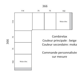 Solde de paiement commande canapé d'angle 2 relax électriques cuir buffle italien luxe combirelax, sur mesure personnalisé sur d
