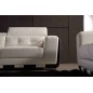 Ensemble composé d'un canapé 3 places et d'un canapé 2 places et d'un fauteuil en cuir italien buffle JASON, blanc et chocolat Ensemble composé d'un canapé 3 places et d'un canapé 2 places et d'un fauteuil en cuir italien buffle JASON, blanc et chocolat