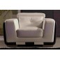 Ensemble composé d'un canapé 3 places et d'un canapé 2 places et d'un fauteuil en cuir italien buffle JASON, blanc et chocolat Ensemble composé d'un canapé 3 places et d'un canapé 2 places et d'un fauteuil en cuir italien buffle JASON, blanc et chocolat