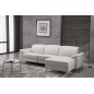 Canapé d'angle relax en cuir de buffle italien de luxe 5 places BRIO, blanc, angle droit Canapé d'angle relax en cuir de buffle italien de luxe 5 places BRIO, blanc, angle droit