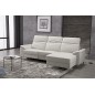 Canapé d'angle relax en cuir de buffle italien de luxe 5 places BRIO, blanc, angle droit Canapé d'angle relax en cuir de buffle italien de luxe 5 places BRIO, blanc, angle droit