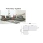 Canapé d'angle en cuir buffle italien de luxe 7/8 places PENTHOUSE sur mesure sur demande du client 300 cm x 191 cm, gris foncé,