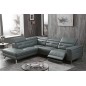 Canapé d'angle avec un relax électrique en cuir de buffle italien de luxe 6 places REVOLAX gris foncé, angle gauche, POUF OFFERT Canapé d'angle avec un relax électrique en cuir de buffle italien de luxe 6 places REVOLAX gris foncé, angle gauche, POUF OFFERT