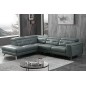 Canapé d'angle avec un relax électrique en cuir de buffle italien de luxe 6 places REVOLAX gris foncé, angle gauche, POUF OFFERT Canapé d'angle avec un relax électrique en cuir de buffle italien de luxe 6 places REVOLAX gris foncé, angle gauche, POUF OFFERT