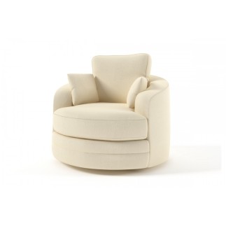 Fauteuil 1 place PIVOTANT en tissu de qualité SWITY, ivoire