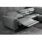 Canapé d'angle avec un relax électrique en cuir de buffle italien de luxe 6 places REVOLAX noir, angle droit, POUF OFFERT Canapé d'angle avec un relax électrique en cuir de buffle italien de luxe 6 places REVOLAX noir, angle droit, POUF OFFERT