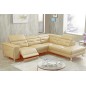Canapé d'angle avec un relax électrique en cuir de buffle italien de luxe 6 places REVOLAX beige, angle droit, POUF OFFERT Canapé d'angle avec un relax électrique en cuir de buffle italien de luxe 6 places REVOLAX beige, angle droit, POUF OFFERT